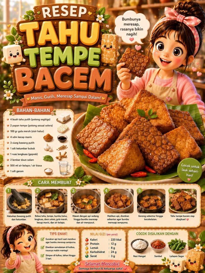 Resep Tempe Bacem Basah yang Gurih, Manis, dan Bumbunya Meresap